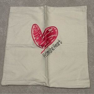 18x18 canvas pillow cover by thirty-one with pink heart